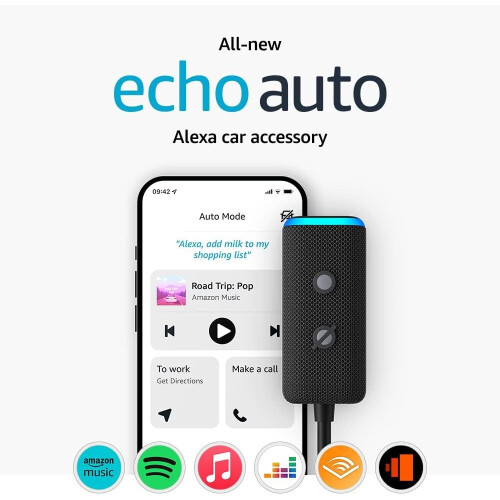 Amazon All-new Echo Auto (2nd generation) | Add Alexa to your car 1