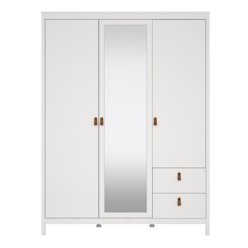Wardrobe with 2 doors + 1 mirror door + 2 drawers White Barcelona 1