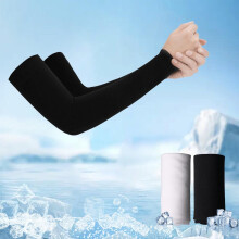 (Black) Cooling Arm Sleeves for Men & Women UV Sun Protection Sports Sleeve Tattoo Cover