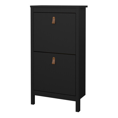 Shoe Cabinet 2 flap doors Matt Black Barcelona 2