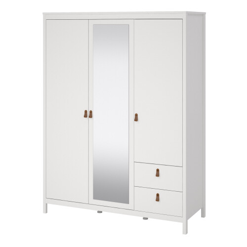 Wardrobe with 2 doors + 1 mirror door + 2 drawers White Barcelona 2