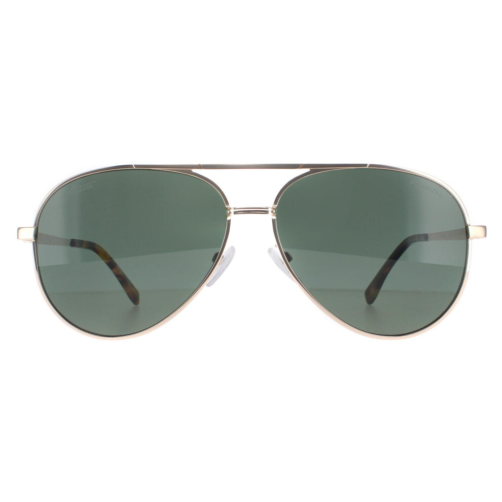 Lacoste Sunglasses L233sp 714 Gold Green Polarized Green,Gold