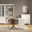 Desk 3 drawers White Barcelona 7