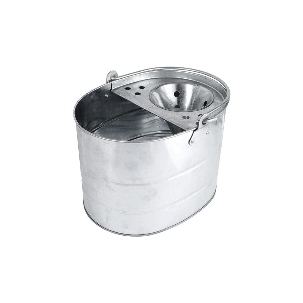 Galvanised Metal Mop Bucket With Wringer 16L Metal Bucket Durable Mop