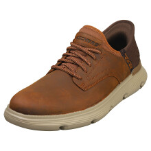 Skechers Herren Slip-Ins Garza - Bequeme Lederschuh in Dunkelbraun - 41 EU