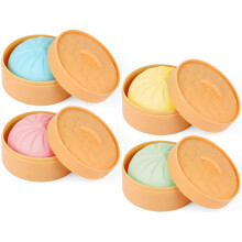4 PCS Colorful Dumpling Squishy Stress Balls Fidget Sensory Toy,Squeeze Dough Ball Stress Relief Hand Toy,Anti-Anxiety Bun with Food Steamer Stretchy