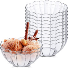 12 Pcs Plastic Serving Bowls Clear Party Dessert Bowls 12 oz Crystal Plastic Decorative Food Bowls Mini Candy Dishes Snack Salad Bowls for Wedding Bir
