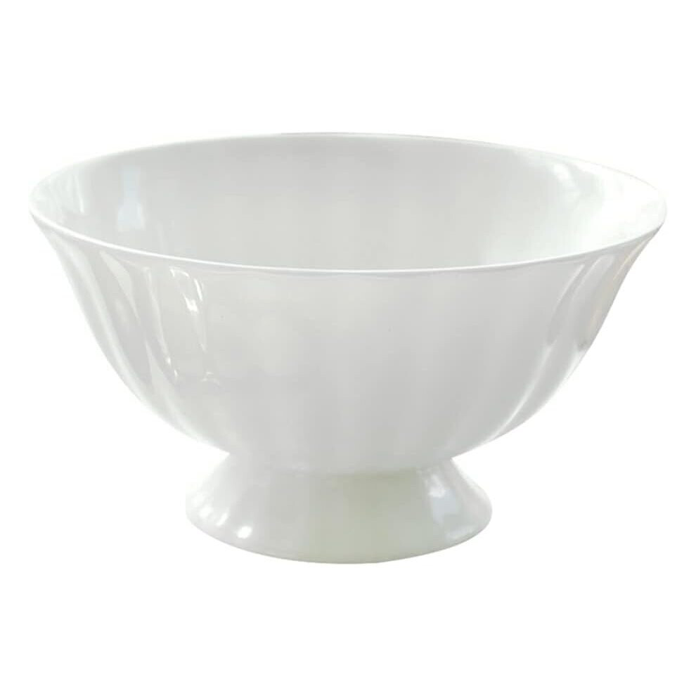 Ceramic Footed Bowl Round Pedestal Bowl Decorative Fruit Bowl Holder Dessert Display Stand for Kitchen Counter Centerpiece Table Decor Serving Fruit T