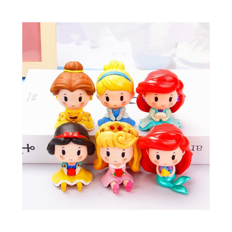 Snow Disney Princess White  Mermaid Figure Set Mini Figure Toys Dolls Girl Model