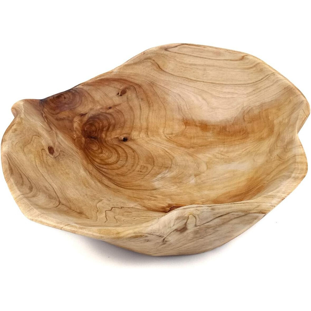Wooden Fruit Salad Serving Bowl Hand-Carved Root Bowls Creative Living Room Real Wood Candy Bowl 8"-10