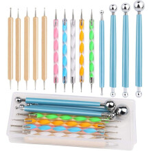 14 PCS Dotting Tools Ball Styluses with Box, Dotting Tools Set Rock Painting, Pottery Clay Modeling Embossing Nail Art