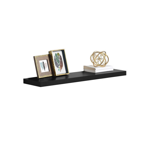 Spot On Dealz 80cm Black High Gloss Wall Floating Shelf 1
