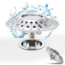 Upgrade Bathtub Stopper with Drain Hair Catcher, 2 in 1 Double Anti-Clogging Design Tub Stopper, Pop Up Bathtub Plug for 1.4 -2.0 Inches Drain Hole