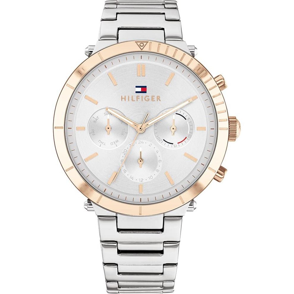 Tommy Hilfiger Chronograph Silver & Gold Ladies Watch Emery 1782348 Silver,Gold