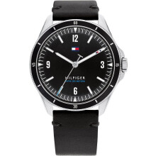 Tommy Hilfiger Black Leather Men's Watch Maverick 1791904