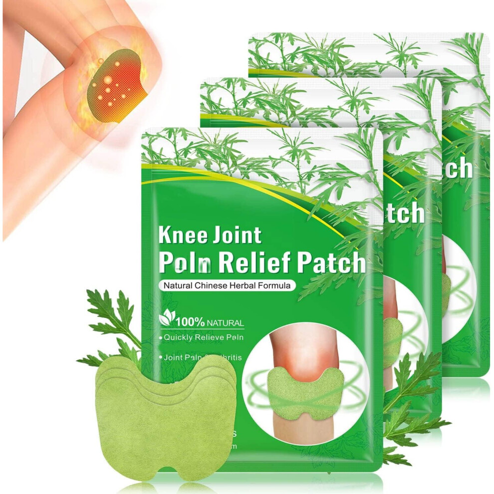 (3 Pack) Warming Herbal Plaster Knee Pain Patch Paste, Heat Relief Patch for Pain Relief and Inflammation Long Lasting Relief of Joint Pains, 12pcs