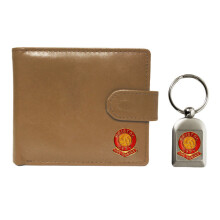 Bristol City Football Club Beige Leather Wallet And Keyring