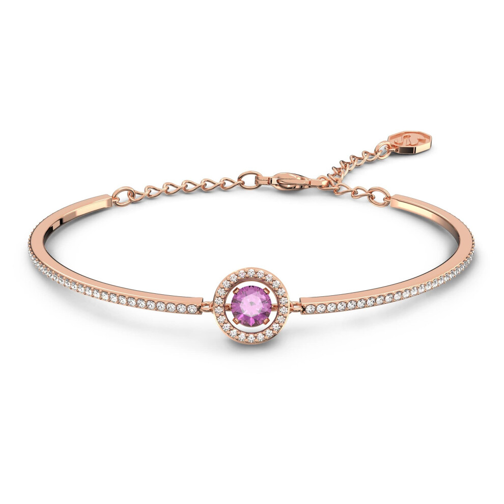 Swarovski Rose Gold Sparkling Dance Bangle 5620554 Purple