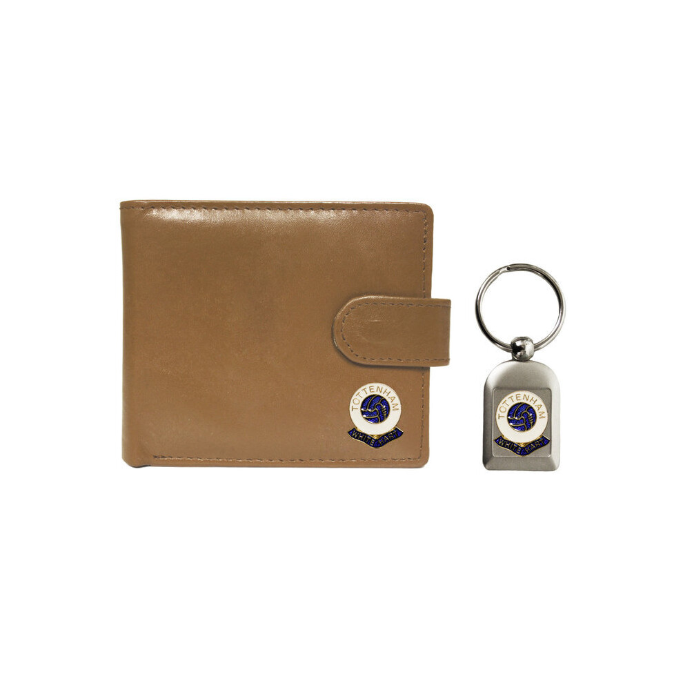 Knight Tottenham Hotspur Football Club Beige Leather Wallet And Keyring Cream