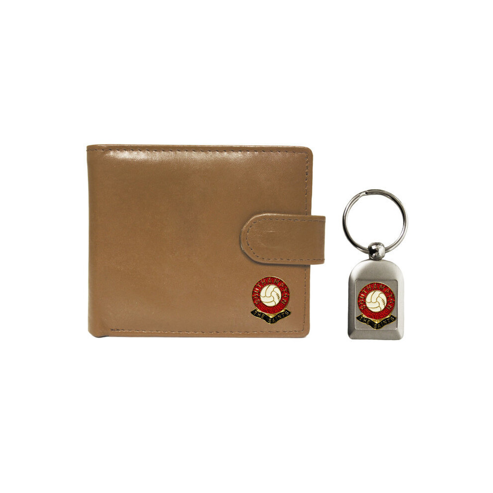 Southampton Football Club Beige Leather Wallet And Keyring