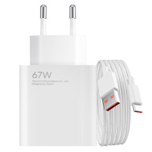 Original Xiaomi 67W USB-Netzteil mit USB / USB-C Kabel Weiß