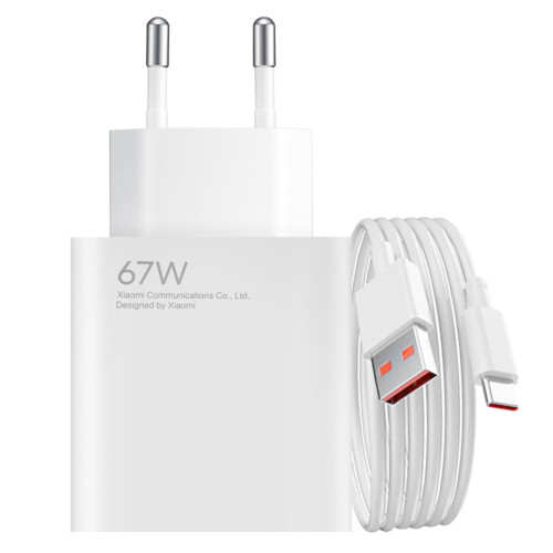 Xiaomi Original Xiaomi 67W USB-Netzteil mit USB / USB-C Kabel Weiß