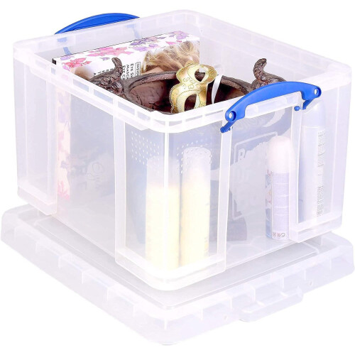 Really Useful Really Useful Box 2 x 42L Capacity Plastic Storage Box W/ lockable lid - Clear 1