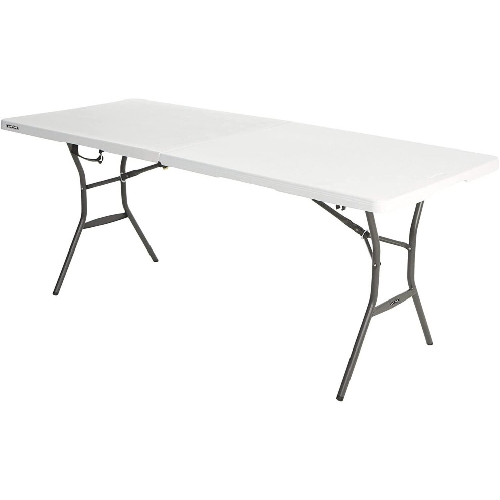 Lifetime 80471 Essential Fold-in durable Half Table, White Granite 6 feet/1.83 m