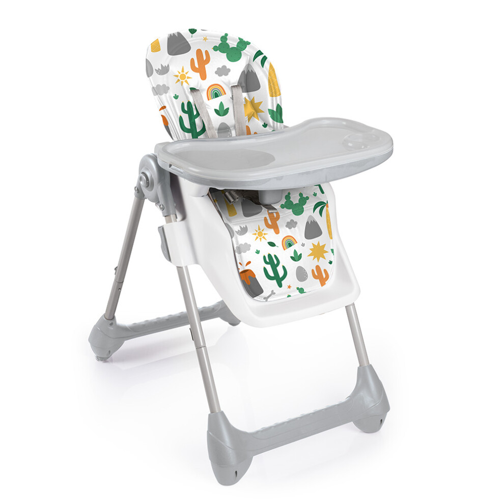 Dolu Deluxe White and Grey Compact Folding Baby Highchair, with Removeable tray