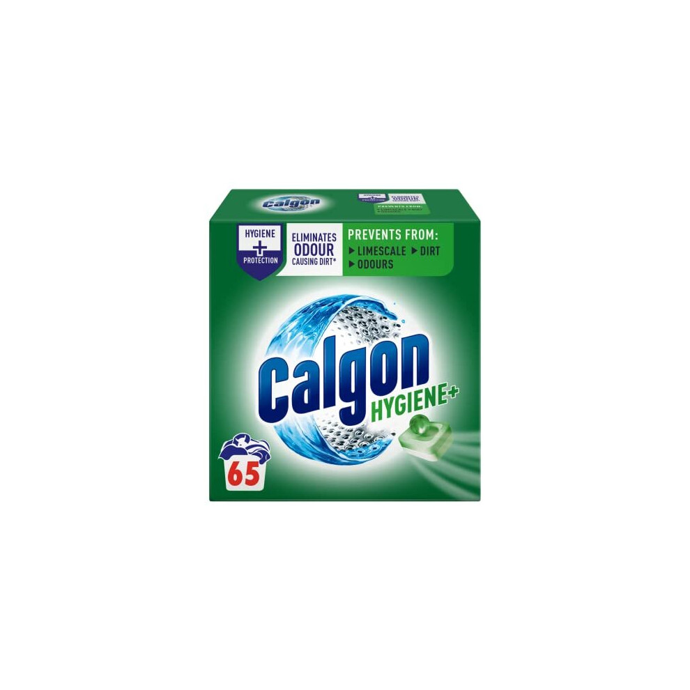 Calgon Hygiene Plus Washing Machine Water Softener, 65 Tablets, 1 Pack