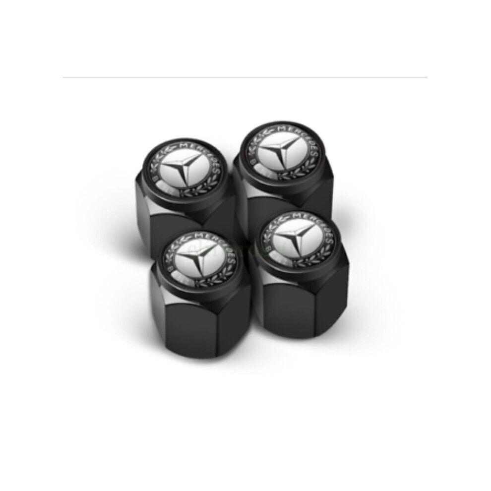 4Pcs Tire Valve Cap Tyre Cover For Mercedes Benz Black 5701510951886