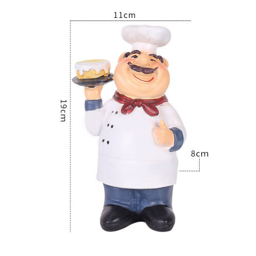 ( Cake) Resin Chef Restaurant Chef Statue Home Kitchen Ornament Figurine Table Decor