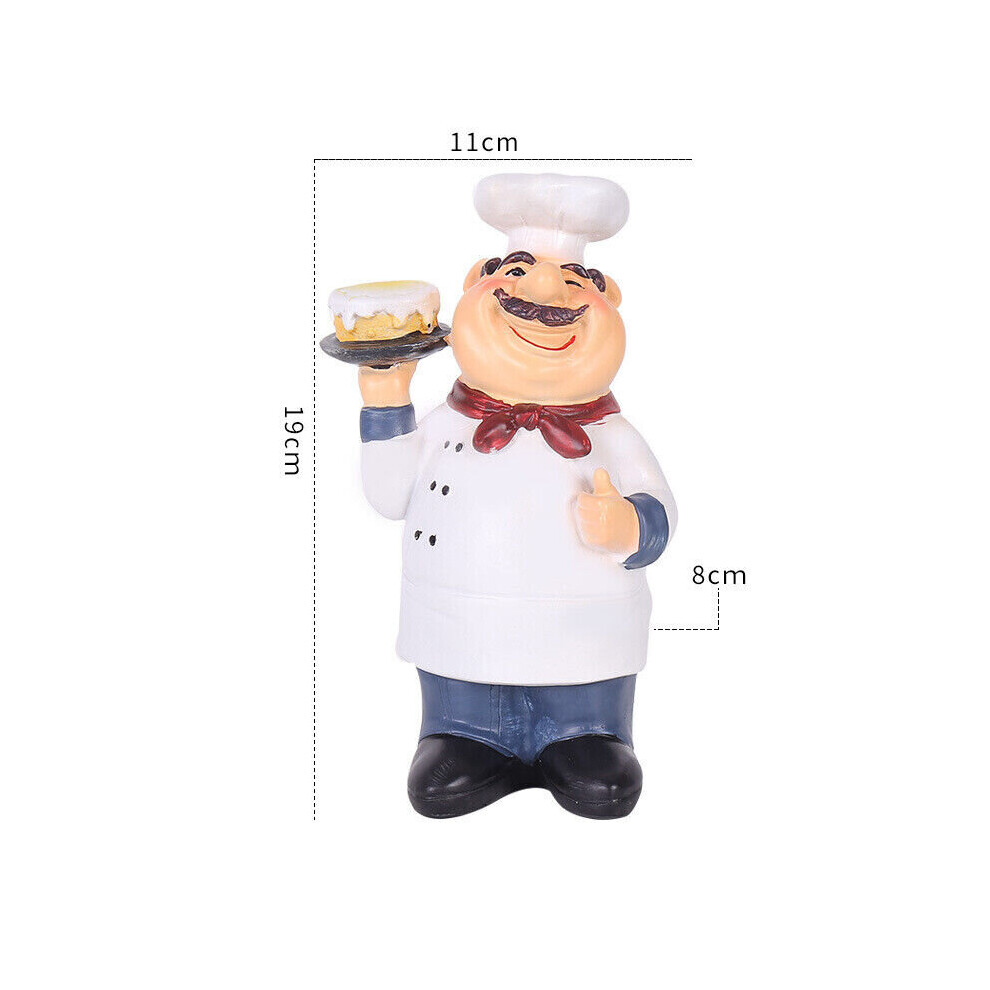 (  Cake) Resin Chef Restaurant Chef Statue Home Kitchen Ornament Figurine Table Decor