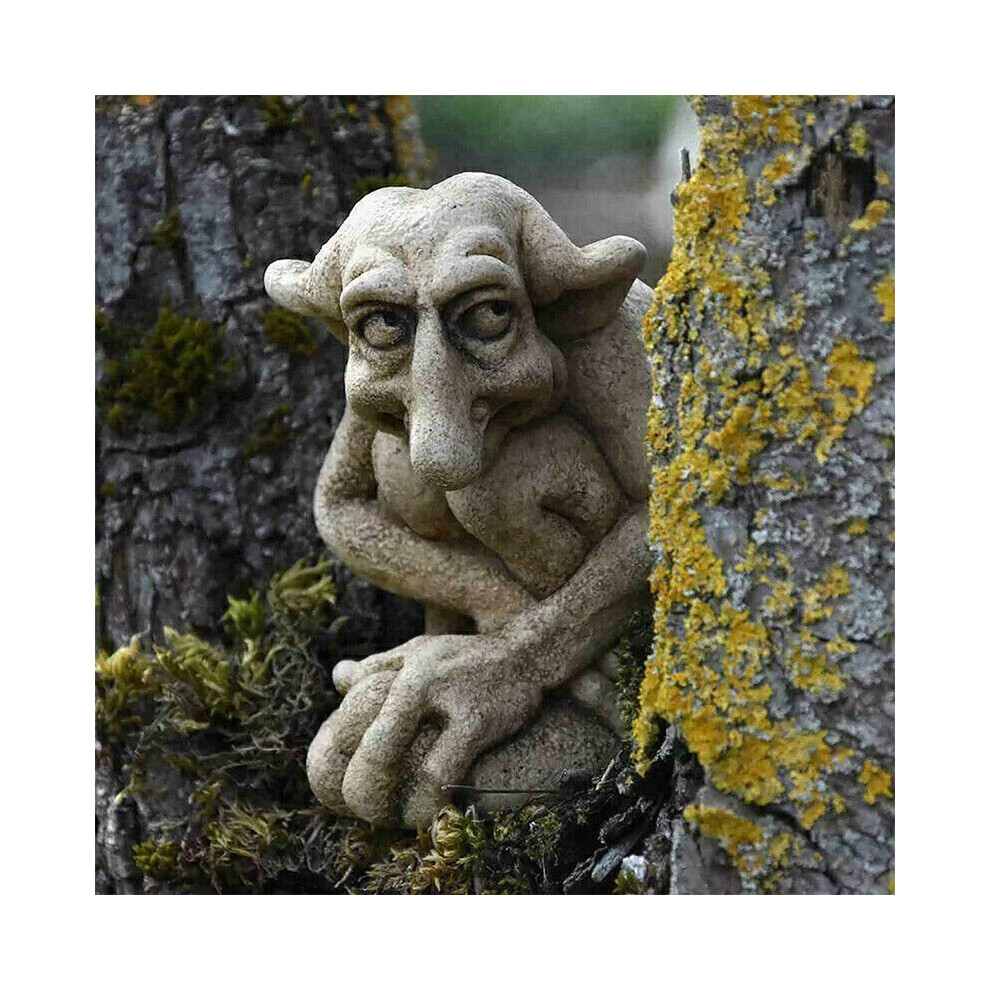 Mdsrjone Gargoyle Statue Sculpture Ornament Mischievous Home Buddy Garden Figurine Decor