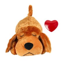 ( Dark brown) Heartbeat Plush Doll Toy Pet Sleep Snuggle Training Anxiety Relief