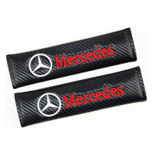 Mercedes Car Seat Belt Cover Safety Shoulder Strap Pad Carbon Fiber