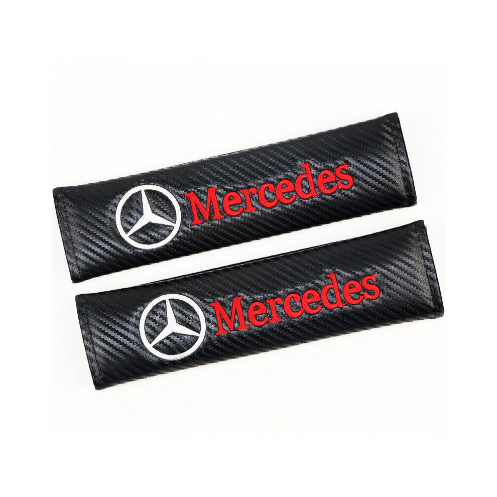 Mercedes Car Seat Belt Cover Safety Shoulder Strap Pad Carbon Fiber