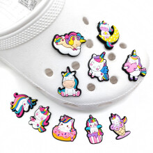 10PCS Unicorn Croc Shoes Charm Cute Cartoon Charm Accessories Decor