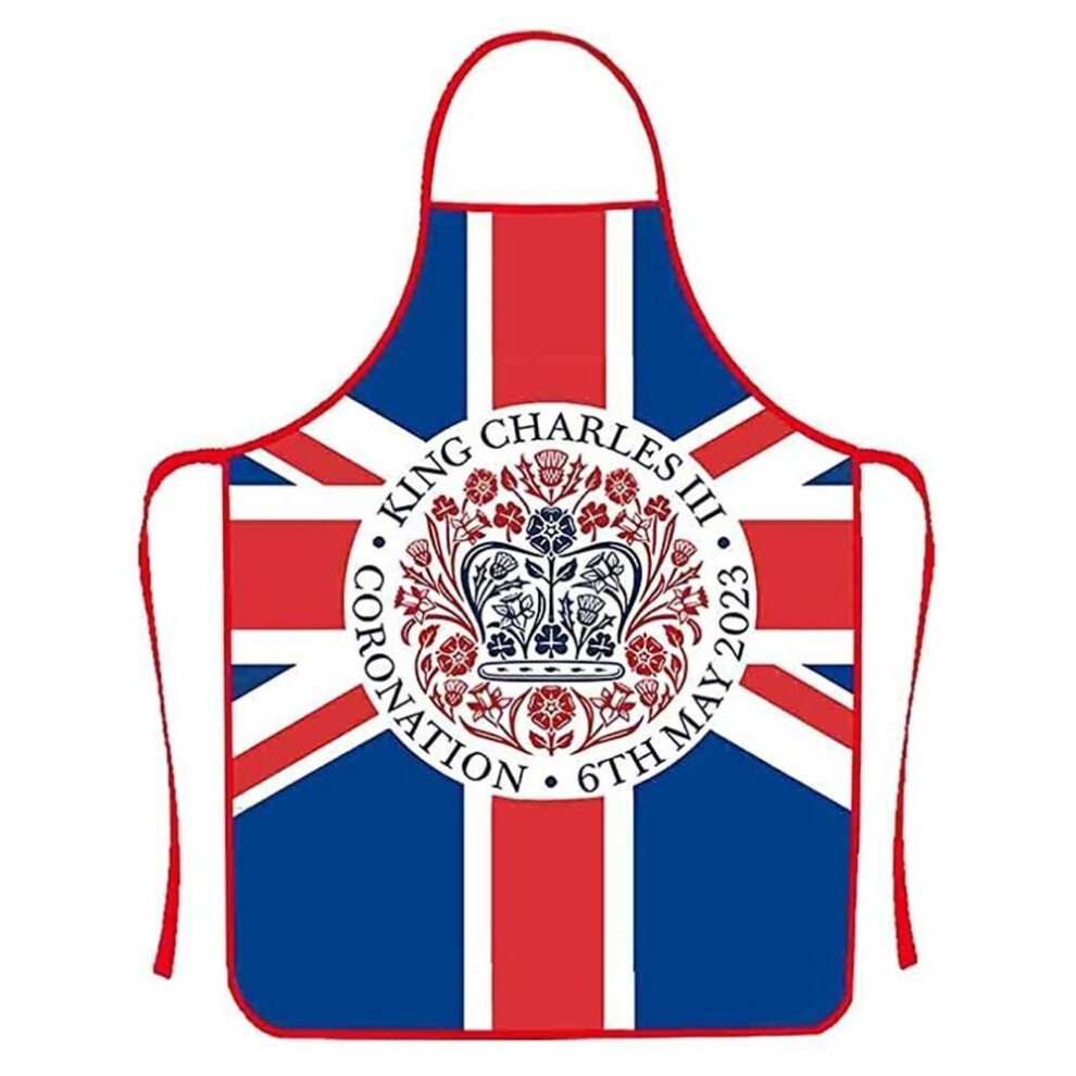 (A) Kitchen Aprons Front Pocket Union Jack Coronation Baking Apron Cooking Cover