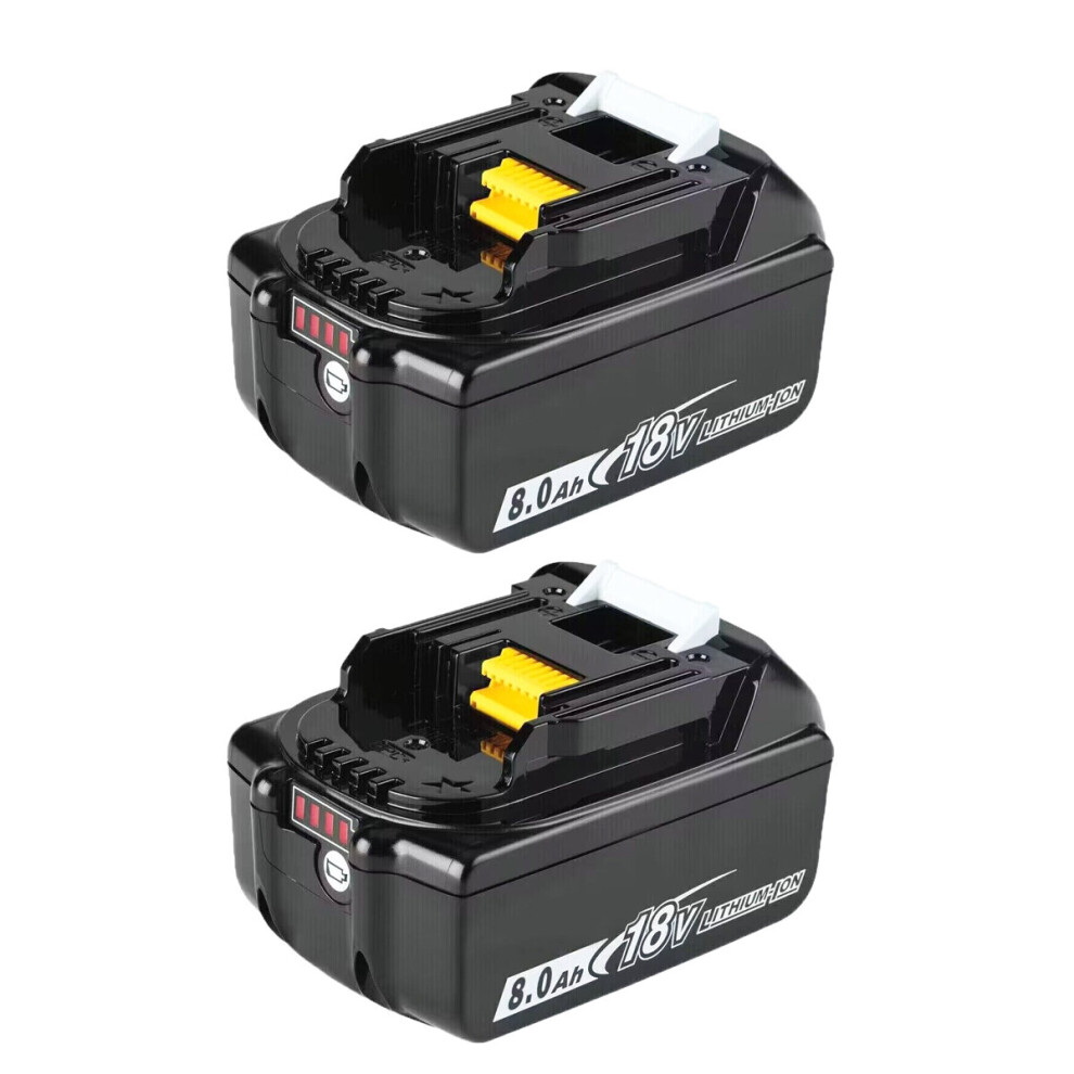 2x 8.0A For Makita BL1850 18V Li-Ion LXT Lithium-Ion Battery BL1850B BL1830 w/LED