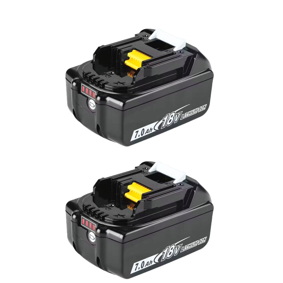 2X For Makita 18V Battery 7.0Ah BL1830 BL1850 BL1860 for LXT Cordless Tools with LED