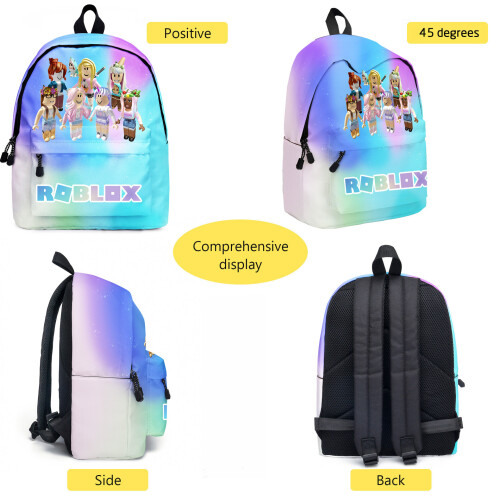 3Pcs Mädchen Regenbogen Roblox Rucksack Lunch Bag Pencil Case Schoolbag 1