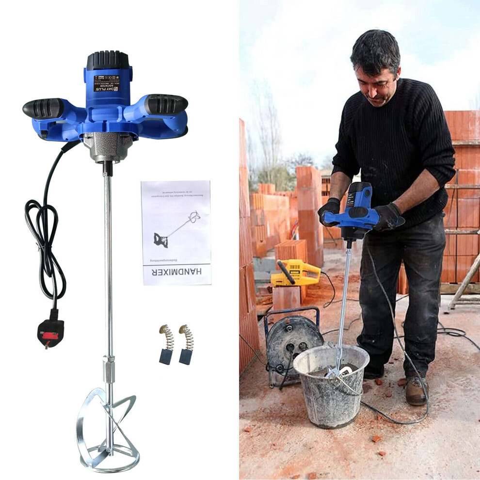 Electric Concrete Mixer 120mm M14 Diameter Mortar Stirring 6 Levels Agitator Hand 2600W 1500 RPM Handheld Tool for Mixing Plaster