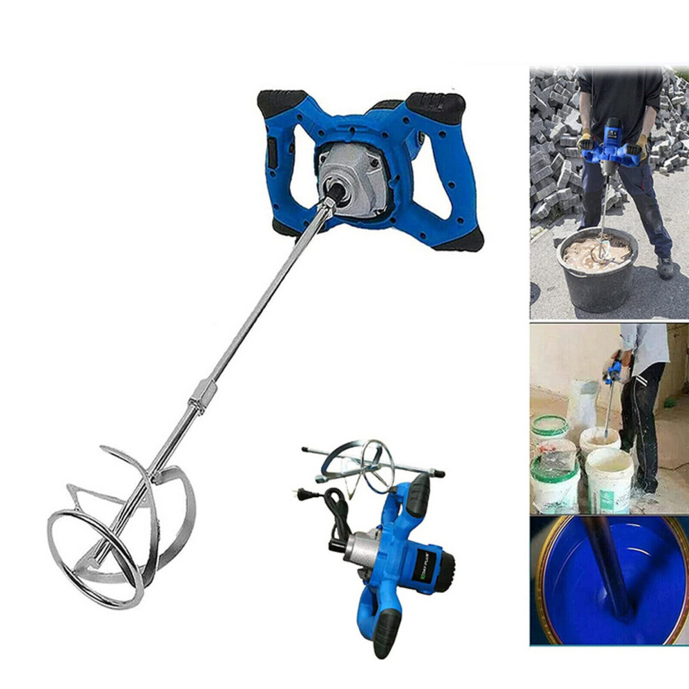 Mortar Mixer 220V 2600W Anti-Slip Handheld 6-Speed Electric Concrete Mixer for Mixing Mortor Plaster Grout Paint