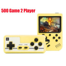 (Yellow(2 players)) Built-in 500/800 Game Console Gameboy Machine Classic Game Handheld Video Kids