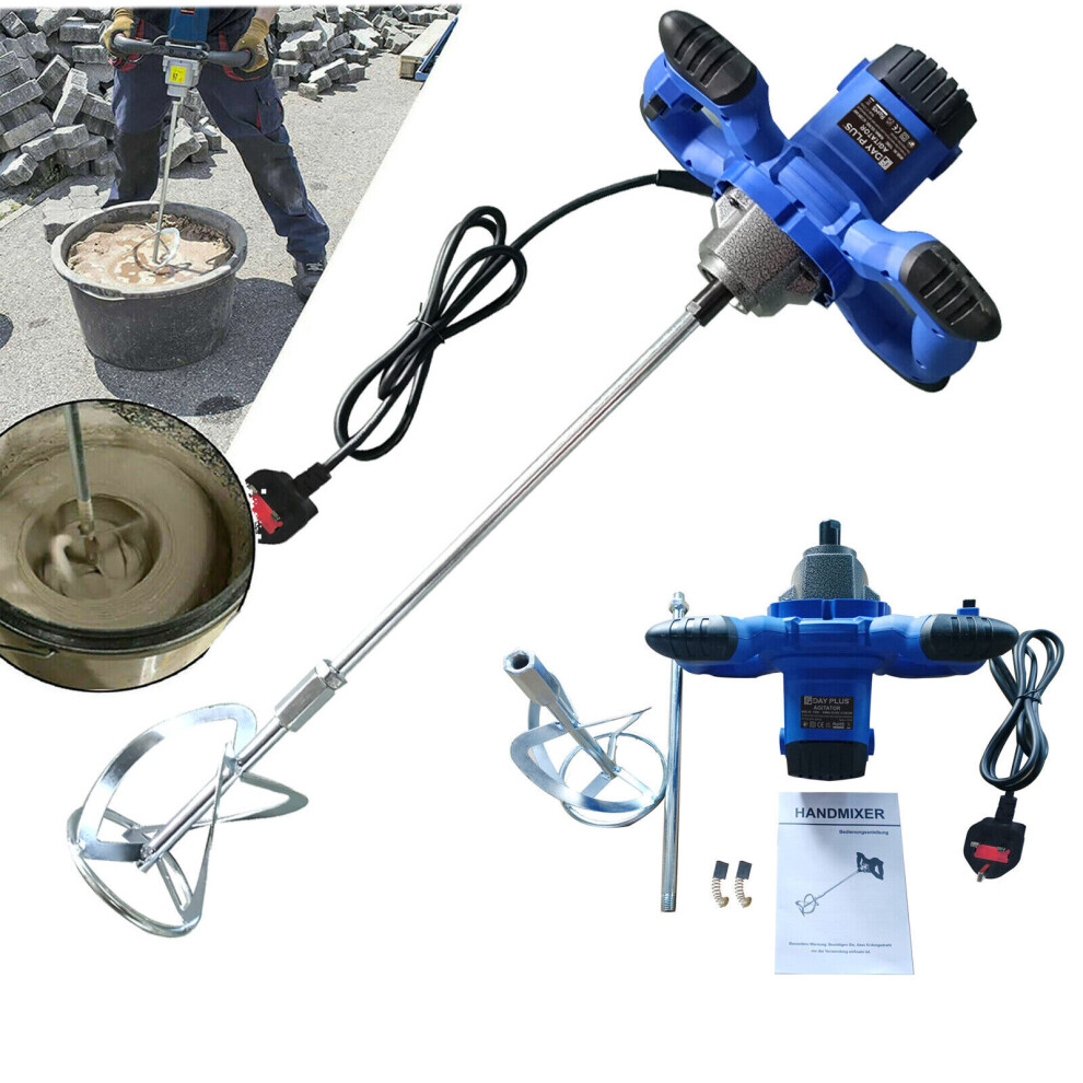 2600W Cement Mixer Handheld Electric Agitator 6 Variable Speed 120mm DIY Plaster Mixer 220V M14 Stirring Tool Mount