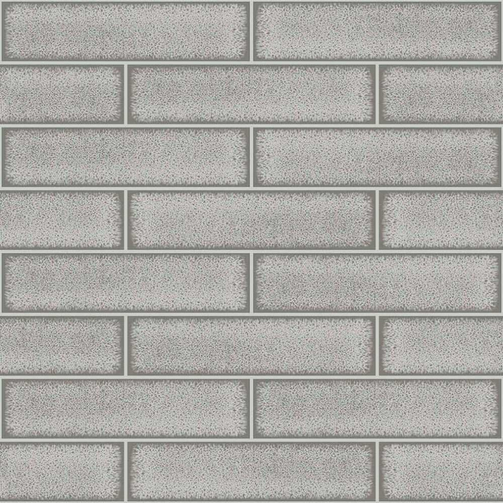 Holden Decor Tiling On A Roll Celadon Gloss Tile Grey Wallpaper 89387 5022976893870