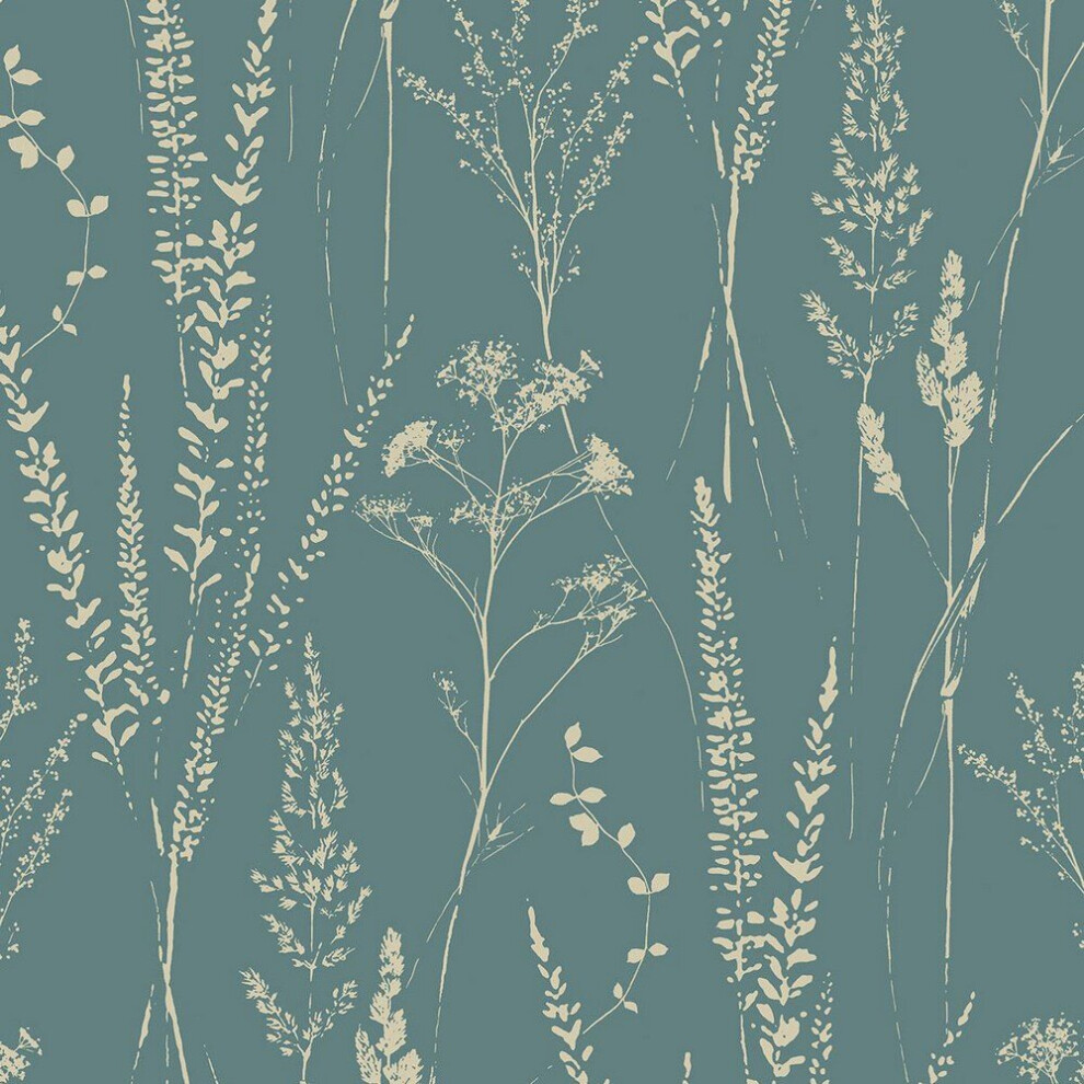 Grandeco Attitude Meadow Flowers Teal Wallpaper Paste The Wall Blown Vinyl - Image 6