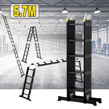 5.7M Aluminium Telescopic Ladder Multi-Purpose Folding Step Ladders