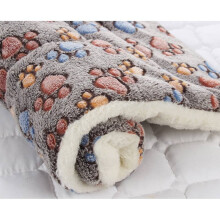 (Footprint, 89*68cm) Pet Warm Blanket Pad Beds Cartoon Pattern Antislip Cats Dogs House Lamb Fleece